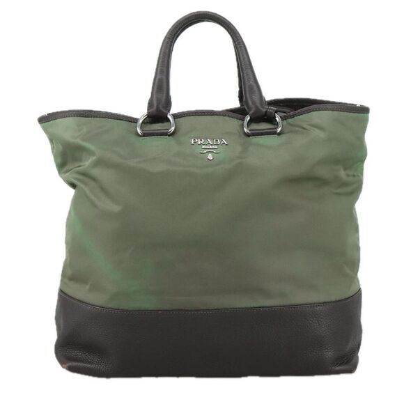 Prada Tessuto Khaki Synthetic Tote Bag (Pre-Owned) - Picture 1 of 16
